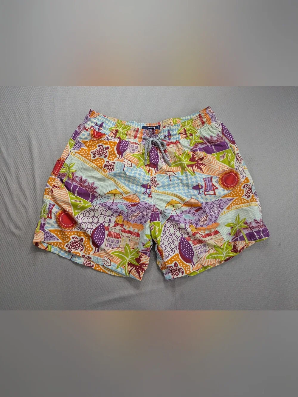 Vilebrequin Saint Tropez Les Plages Swim Trunks Men’s XL Swim Board Shorts Lined